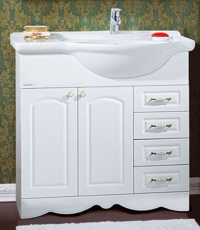 Тумба под раковину Бриклаер Анна 90 правая Белая