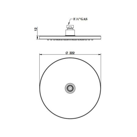 BONGIO Верхний душ Ø222 мм., цвет матированный никель, артикул 880NS00