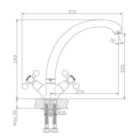 Смеситель для кухни Haiba HB4719, хром