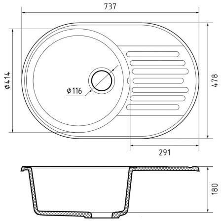 Кухонная мойка GranFest QUARZ 18, серый, артикул 18 серый