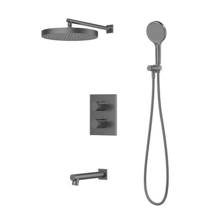 Душевая система IDDIS Duna с тропическим, ручным душем и изливом, термостат, графит матовый (DUNGMSTi68), артикул DUNGMSTi68