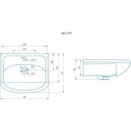 УМЫВАЛЬНИК RUNO мебельный Rosa Уют 50 (00000000152), артикул 00000000152