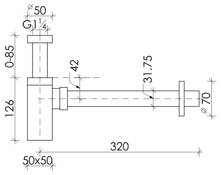 Сифон для раковины, артикул 70002CH