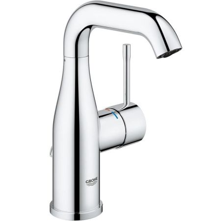 Смеситель для раковины GROHE Essence+ с цепочкой и средним изливом, хром (23480001), артикул 23480001