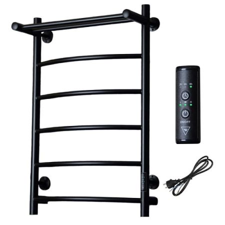 Полотенцесушитель электрический с полочкой (лесенка) Тругор Пэк сп 5 П 80х50 см, черный, артикул Пэк сп 5П/8050 черный ВГП