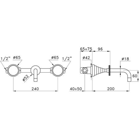 Stella Titian Встраиваемый смеситель для раковины 3863TR (внутренняя часть в комплекте), цвет: хром