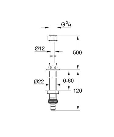 Подключение мойки GROHE Eggemann 1/2 дюйма, хром (41130000) Подключение мойки GROHE Eggemann 1/2 дюйма, хром (41130000)