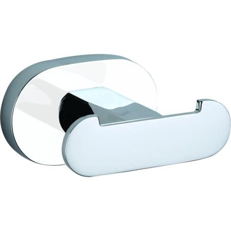 Крючок для ванной комнаты двойной Rav Slezak YUKON YUA0102CB, хром/белый, артикул YUA0102CB