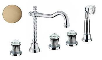 Смеситель на борт ванны Fiore VENERE SKY (SWAROVSKI®) 13ZZ0607, бронза