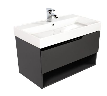 Комплект мебели Visobath Eleven, 1000 мм левый, цвет пепельный матовый лак (Ceniza), артикул 85607/Ceniza/EL