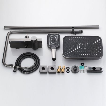 Душевая система с термостатом Rose R1896T-6, пепельный, артикул R1896T-6