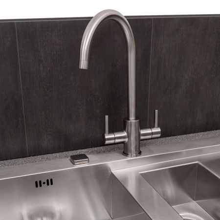 Смеситель для кухни двухзахватный WesnaArt EKO05-1102, сатин, артикул EKO05-1102