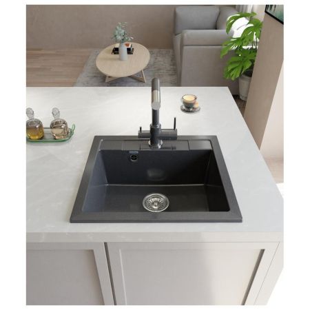 Кухонная мойка GranFest QUADRO 561, черный, артикул Q-561 черный
