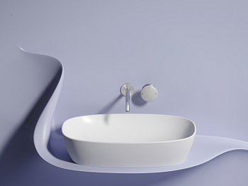 Умывальник чаша накладная овальная (цвет Белый Матовый) Элемент (Element) 610x385x140 мм