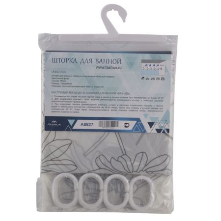 Штора для ванной FASHUN A8827, мультиколор