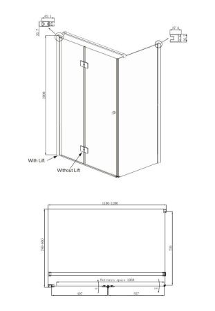 Душевой уголок Ambassador Diamond 12011108L-PR2, прямоугольный, линейный трап, 120х90