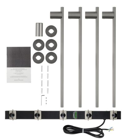 Полотенцесушитель электрический встраиваемый WONZON & WOGHAND DORTMUND, Брашированный никель (WW-A364-BR), артикул WW-A364-BR