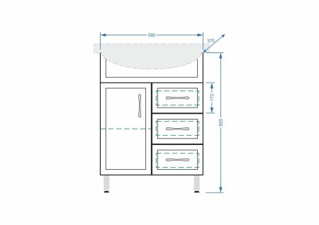 Тумба "Концепт 65", 3 ящ., Элеганс 65