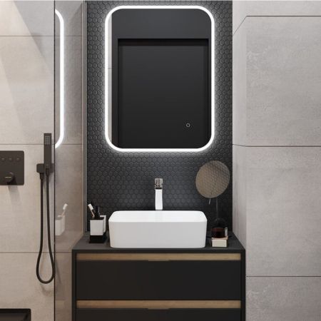 Зеркало прямоугольное EXCELLENT Lumiro 80x60 (белый мат)