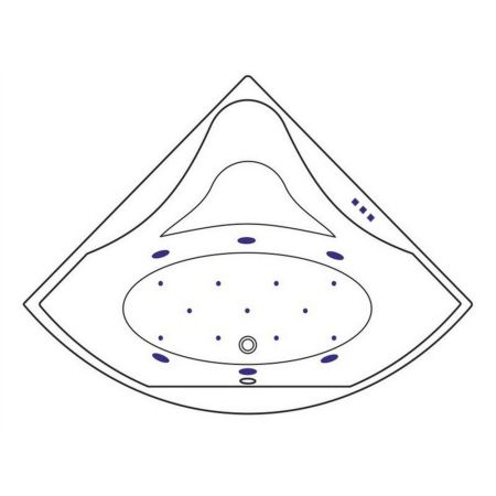 Ванна EXCELLENT Glamour 150x150 "RELAX" (хром), артикул WAEX.GLA15.RELAX.CR