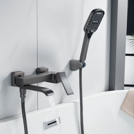 Смеситель для ванны Shevanik S4002T, оружейная сталь, артикул S4002T