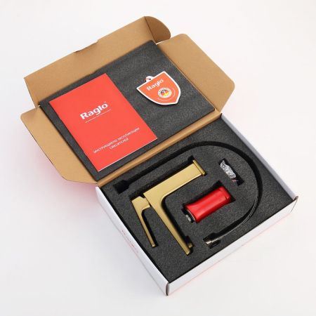 Смеситель для раковины Raglo R51.10.03, золотой сатин, артикул R51.10.03