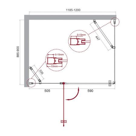 Душевой уголок BelBagno ETNA-AH-12-80/90-C-Cr