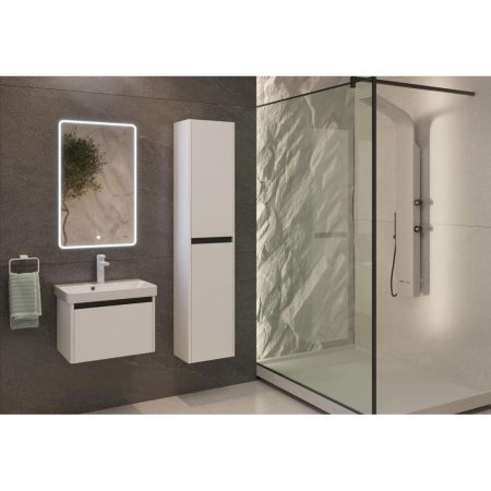 Тумба с раковиной подвесная Dreja Luxury 55 см, белый, артикул 99-2009-com