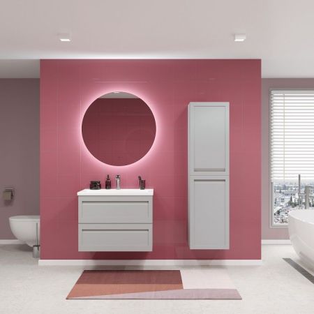 PLATINO  Шкаф подвесной с двумя распашными дверцами, Светло-серый матовый , 400x300x1500, AM-Platino-1500-2A-SO-GCM, артикул AM-Platino-1500-2A-SO-GCM