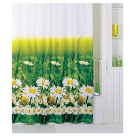 Штора для ванны Iddis Daizy Garden 200x200 Белая Зеленая, артикул SCID050P