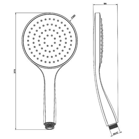 Gessi Rettangolo Душевая лейка с защитой от известкового налёта, цвет: хром