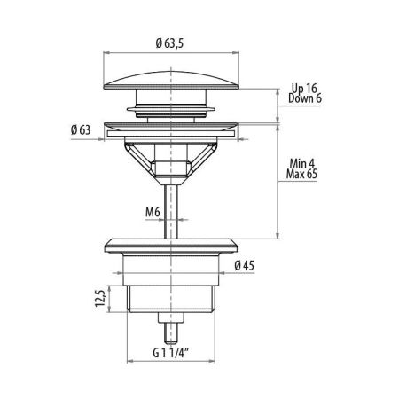 Gattoni Accessori Донный клапан для раковины - клик-клак, цвет хром