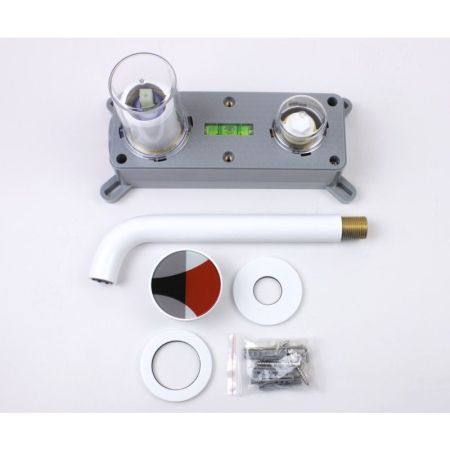 Смеситель для раковины встраиваемый Bronze de Luxe 9007W-R, белый/красный