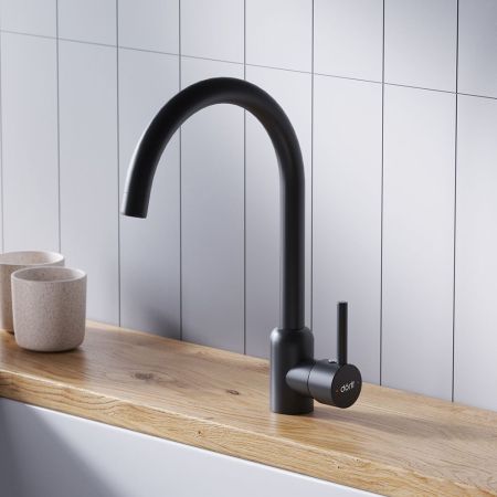D3007022 Logic кухонный смеситель поворотный, черный, артикул D3007022