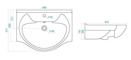Тумба "Кармела 65", ольха белая, Байкал 65, артикул SP-00000173