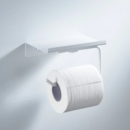 Держатель для туалетной бумаги с полочкой Shevanik SG5705C-1, белый