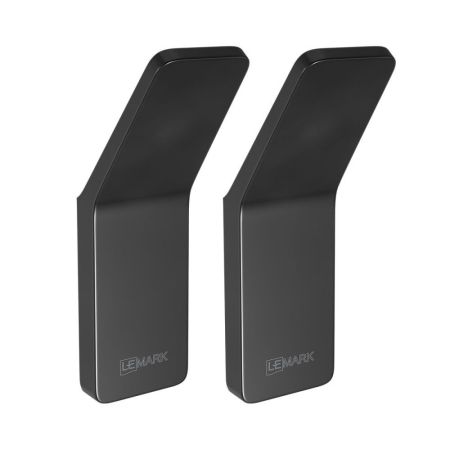 Крючок одинарный Lemark SMOOTH LINE для полотенец и халатов, чёрный матовый (9712002), артикул 9712002