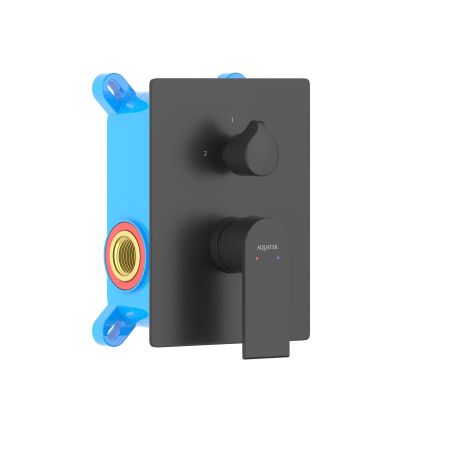 Смеситель для ванны (внешняя и скрытая часть) AQUATEK, матовый черный AQ1446MB ЛИРА, артикул AQ1446MB