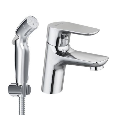 770300001 Jupiter, смеситель для умывальника с гиг. душем, хром, артикул 770300001