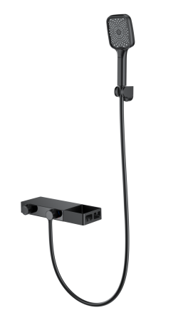 Смеситель для ванны с душем WONZON & WOGHAND Shelf, Черный матовый (WW-B2551-MB)