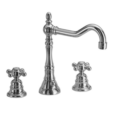 FIMA|Carlo Frattini Elizabeth Смеситель для раковины, на 3 отверстия, с вращающимся изливом, с донным клапаном, цвет хром, артикул F5081CR