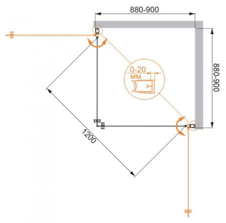 Душевой уголок CEZARES ELENA A-2, артикул ELENA-W-A-2-80-P-Cr