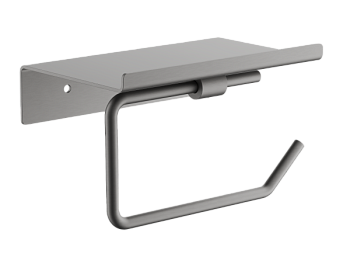 Держатель для туалетной бумаги с полкой BELZ B9001-3, оружейная сталь