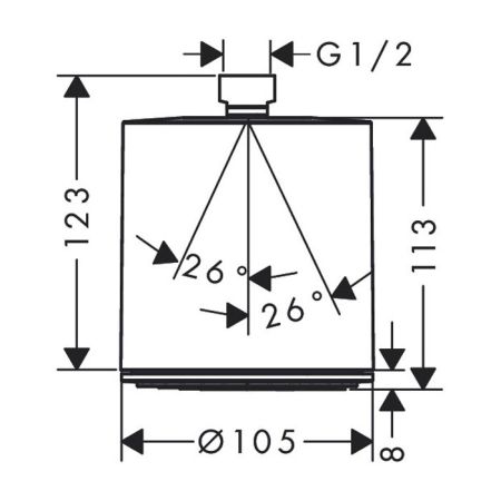 HANSGROHE PULSIFY Верхний душ Ø105 мм., цвет черный матовый/графит, артикул 24130670