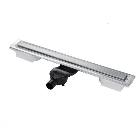 Желоб BERGES водосток C1 Norma 900, матовый хром, S-сифон D50 H60 боковой, артикул 090140