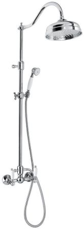 Emmevi Deco Ceramic, душевая колонна регулируемая по высоте, со смесителем, цвет хром, артикул 12100218/CR