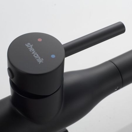 Смеситель для кухни с гибким изливом и подключением фильтра Shevanik S378H, черный