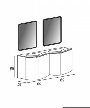 Мебель для ванной CEZARES RIALTO 138, артикул 55220