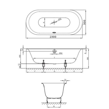 Опора для ванны, Bette, универсальная, комплект-2 штуки, артикул B23-1500