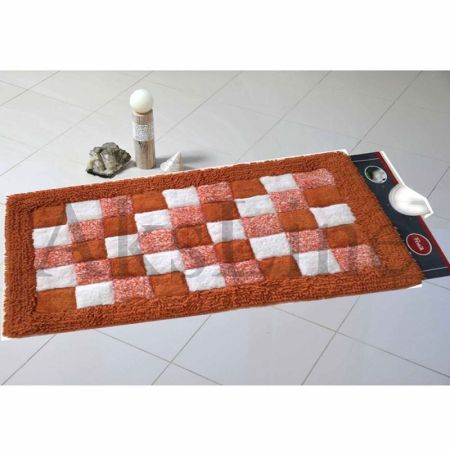 Коврик для ванной комнаты Fora 80х50 1845-1 80R Шахматы Оранжевый, артикул 1845-1 80R